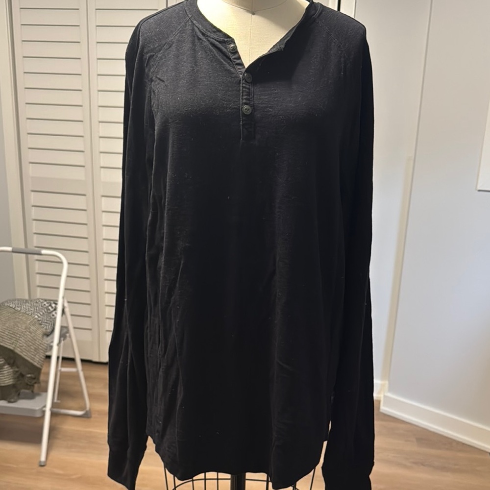 Goodman Brand Men's Black Henley Shirt Size XL